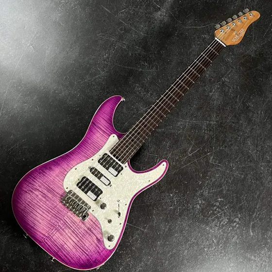 Schecter SD-2-24-AL-VTR-W PRSB/RM/R Purple-Red Sunburst 实物图
