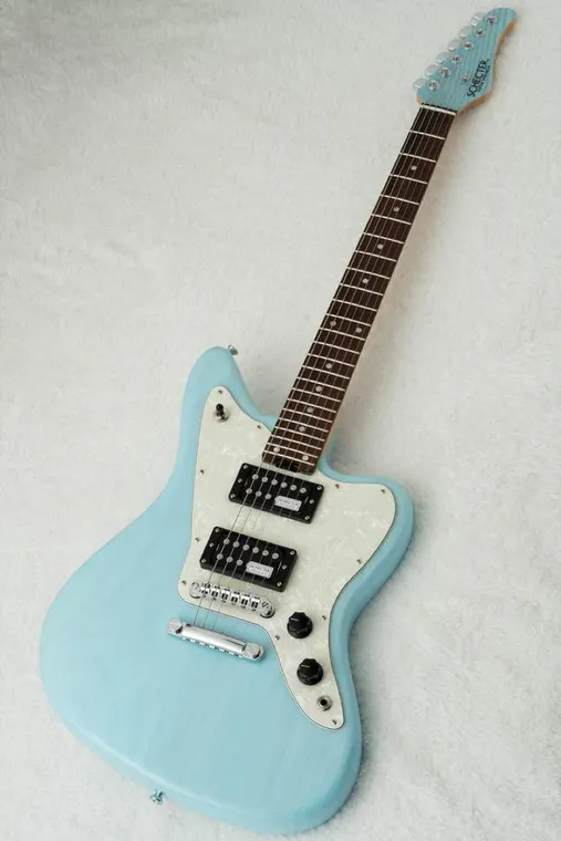 Schecter AR-06-2H-AS See-Through Sonic Blue 实物图