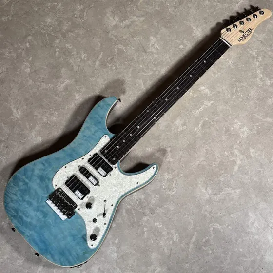 Schecter SD-2-24-AL-VTR/R See-Through Blue 实物图