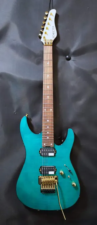 Schecter NV-4-24-AL-FM/OGR/R See-Through Orange 实物图