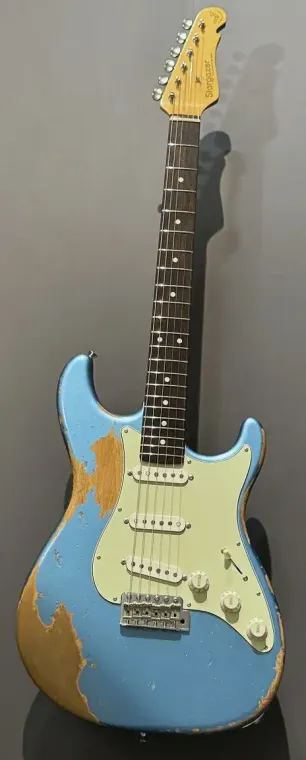 Sugi Stargazer SSS Alder/Vintage Rosewood FB · Ice Blue Metallic Heavy Aged Ice Blue Metallic Heavy Aged 实物图