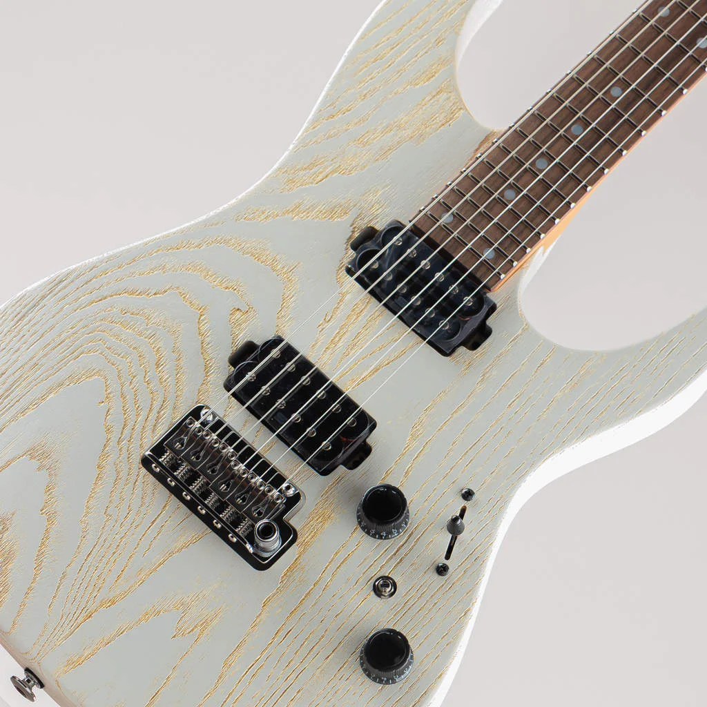 Ibanez AZ2402AR-CGW · Coarse Grain White Flat · Body front, pickups, bridge and controls