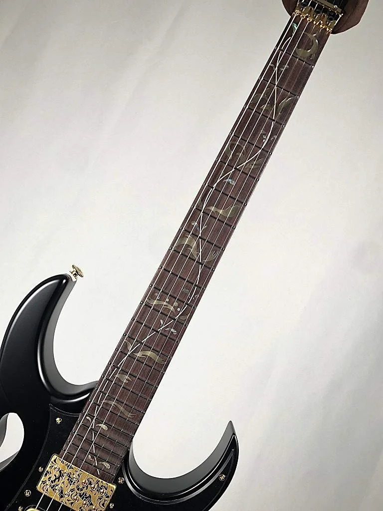 Ibanez PIA3761-XB · Onyx Black · PIA Blossom fingerboard inlay