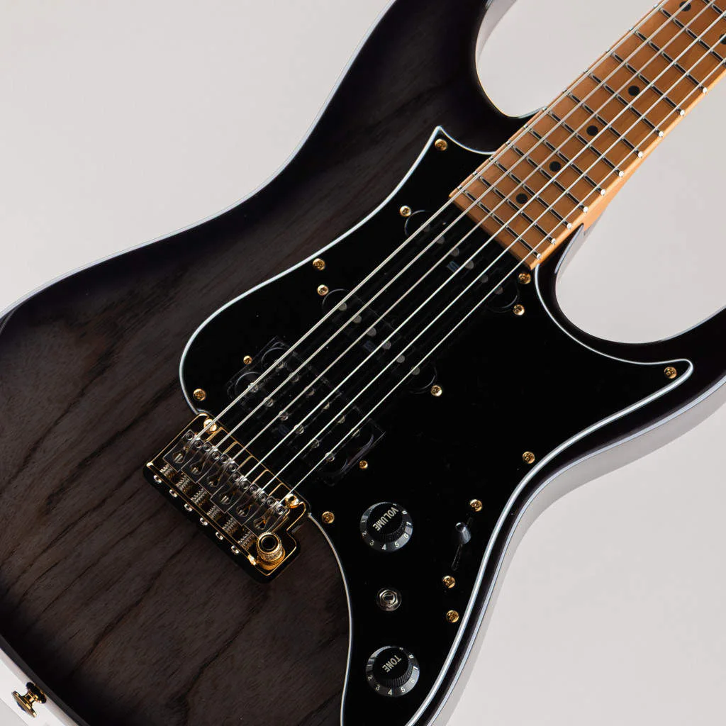 Ibanez AZ2204AG-TGB · Transparent Gray Burst · Actual instrument: body and transparent-burst detail