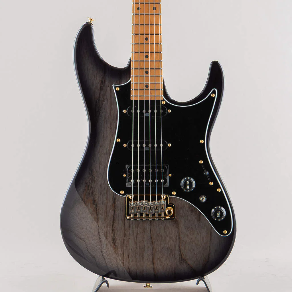 Ibanez AZ2204AG-TGB · Transparent Gray Burst · Actual instrument: body front and ash grain