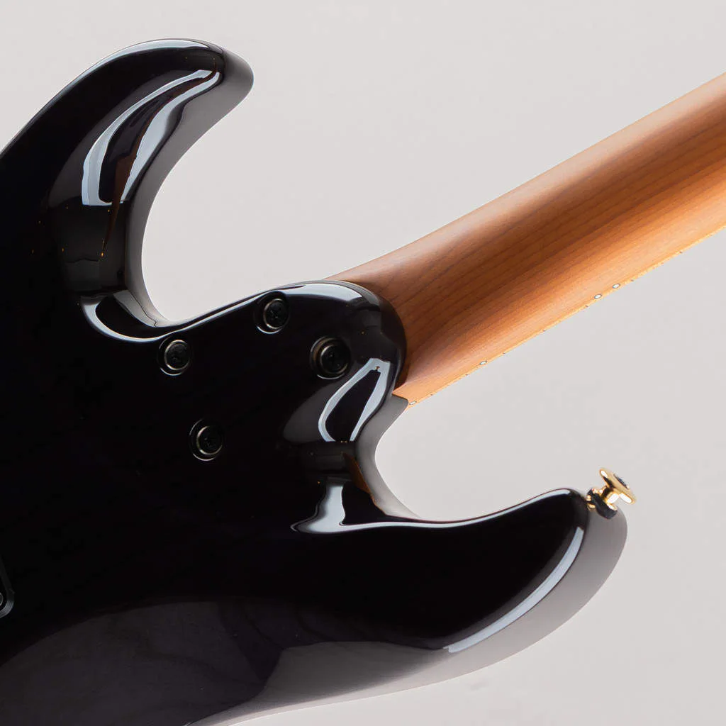 Ibanez AZ2204AG-TGB · Transparent Gray Burst · Actual instrument: neck joint and rear contour