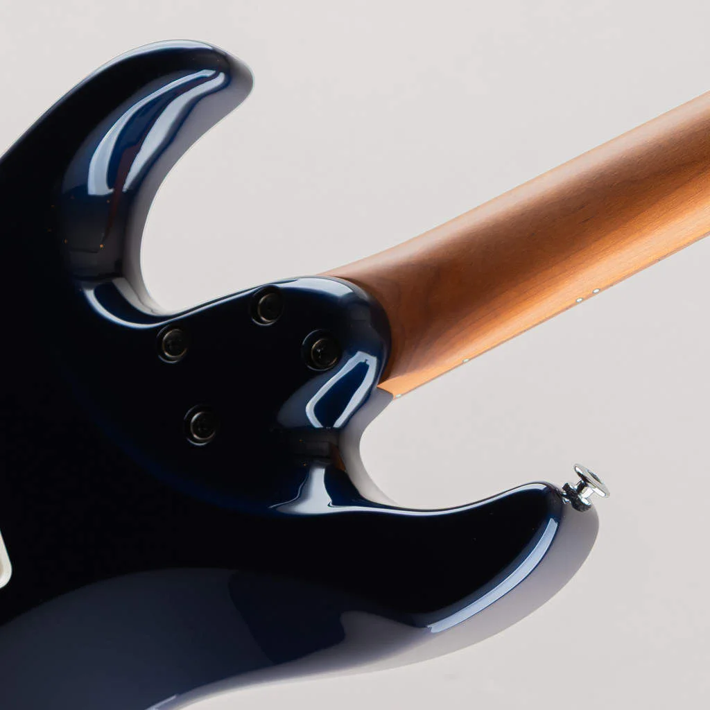 Ibanez AZ2204NW-DTB · Dark Tide Blue · Actual instrument: neck joint and rear contour