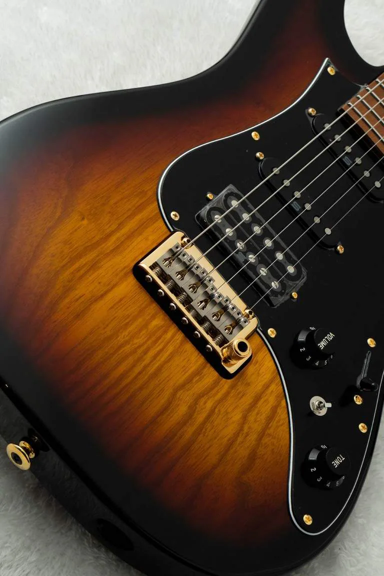 Ibanez AZ2204AG-TFB · Tri Fade Burst · Actual instrument: angled body view one