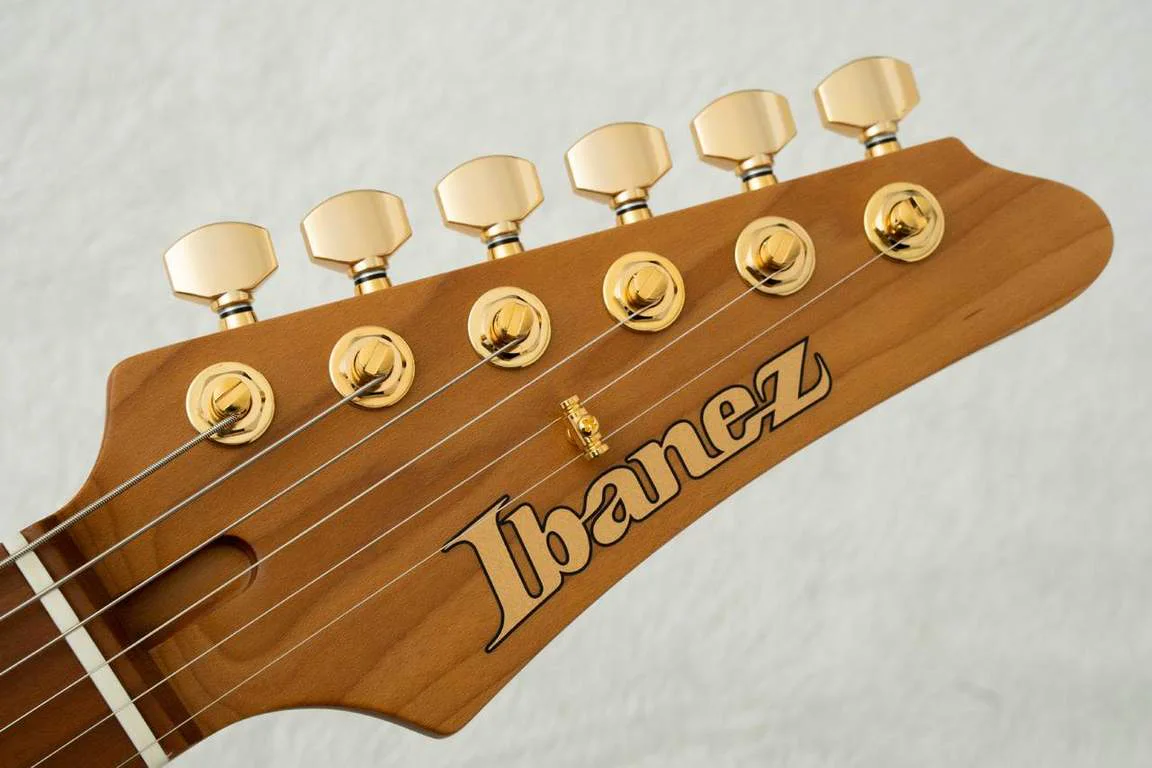 Ibanez AZ2204AG-TFB · Tri Fade Burst · Actual instrument: headstock front