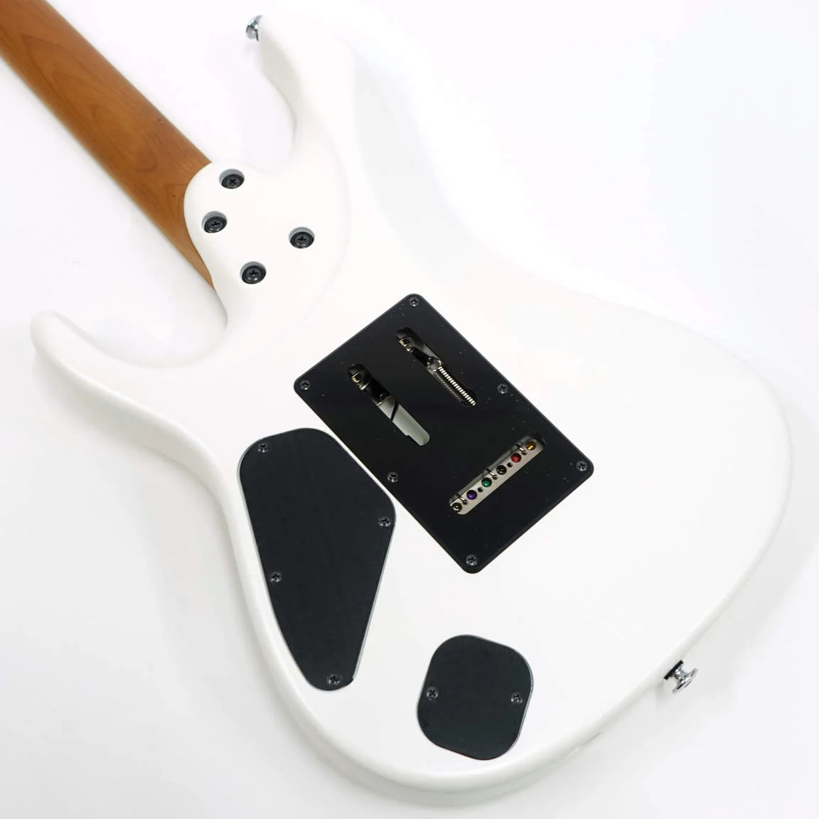 Ibanez AZ2402-PWF · Pearl White Flat · Actual instrument: angled body back