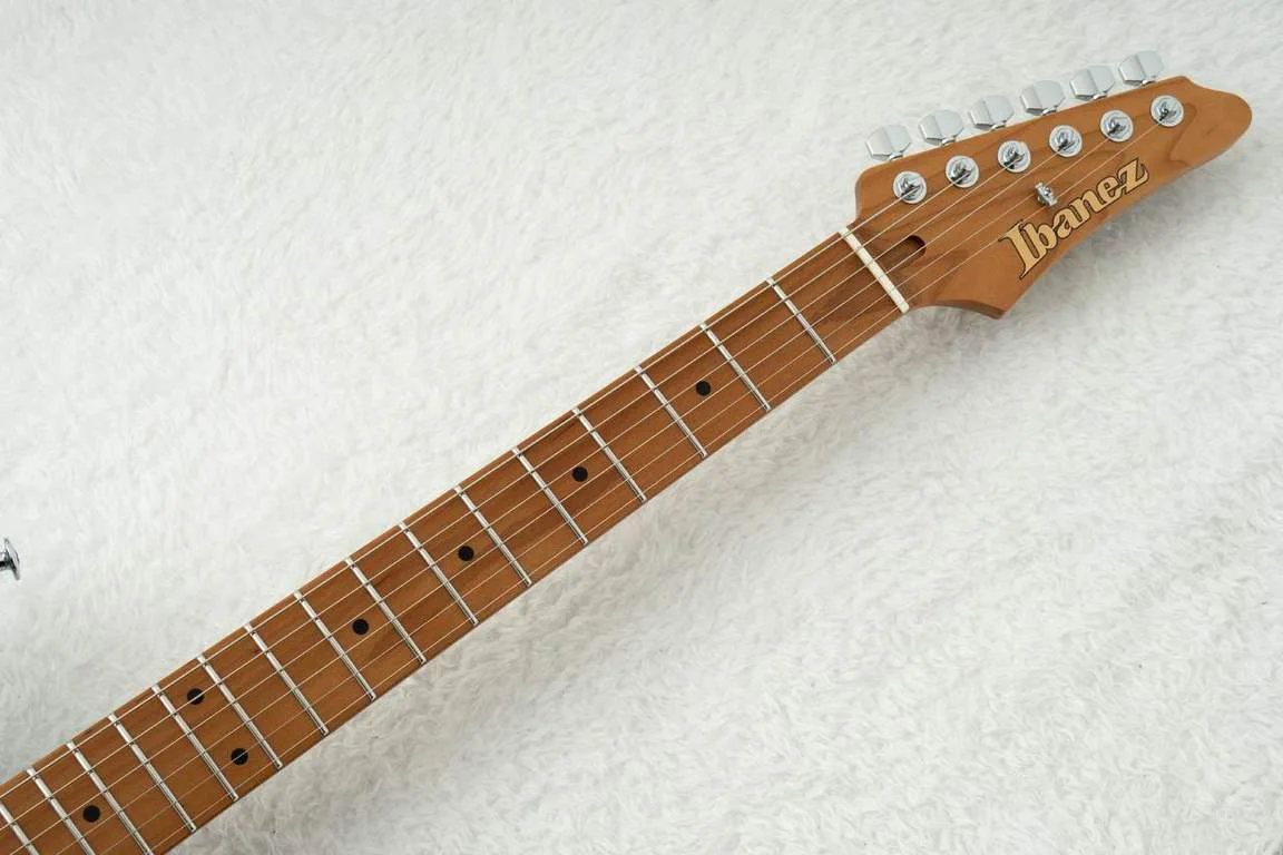 Ibanez AZ2402-ICM · Ice Blue Metallic · Actual instrument: neck and fingerboard front