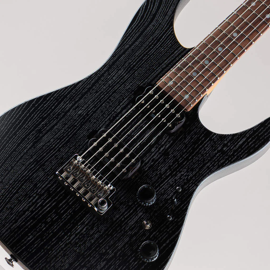 Ibanez AZ2402AR-CGB · Coarse Grain Black Flat · Actual instrument: angled body view