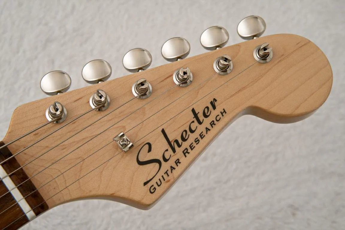 Schecter PS-JM-AL · 3-Tone Sunburst · Actual instrument, headstock front
