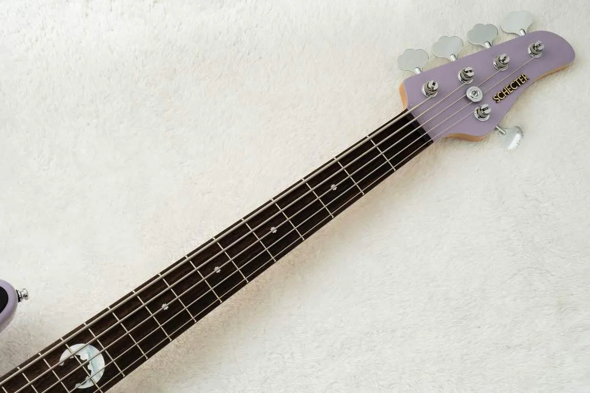 Schecter AC-EXB-5-AveMujica/Timoris/SIG · See-Through Lilac · Actual instrument detail 4