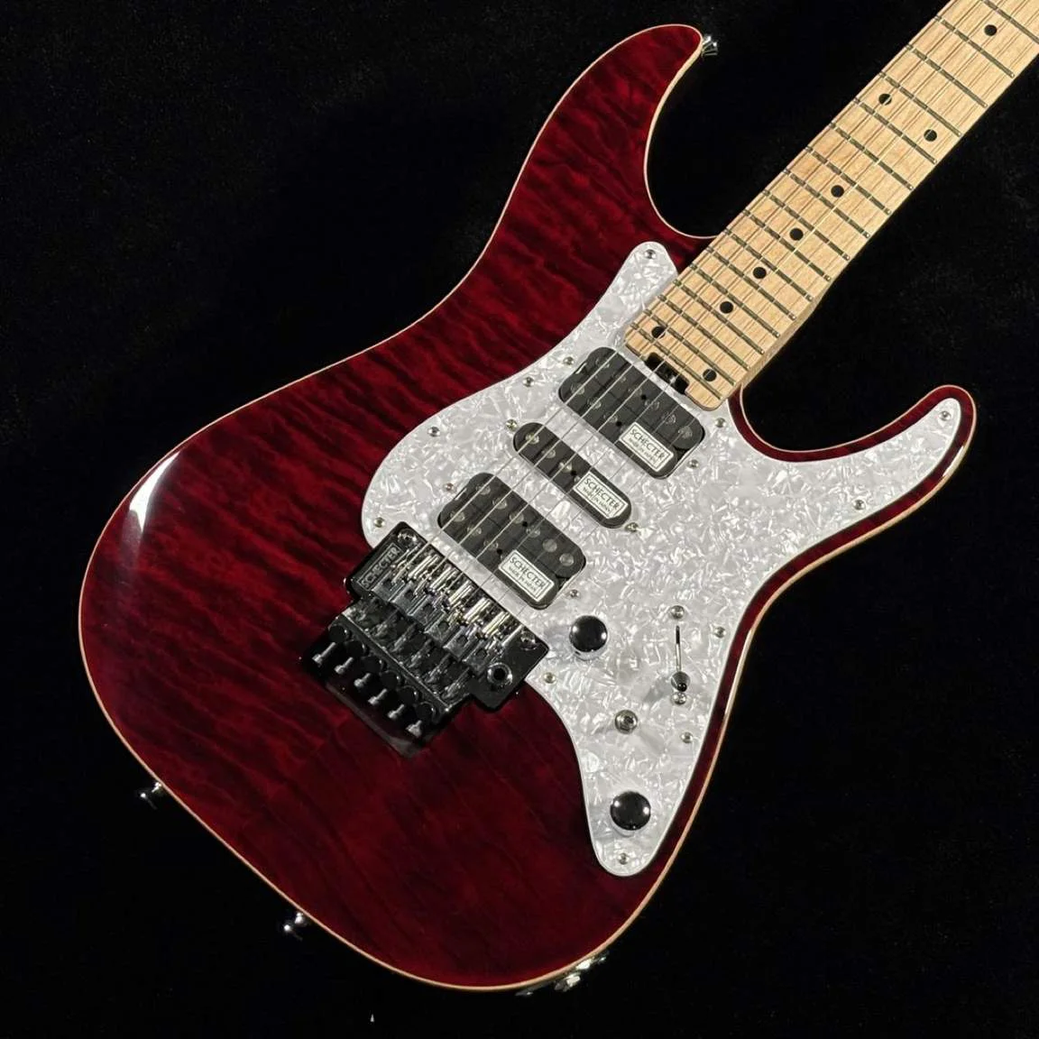 Schecter SD-2-24-AL · See-Through Red · SG-0106 · Actual instrument, body front