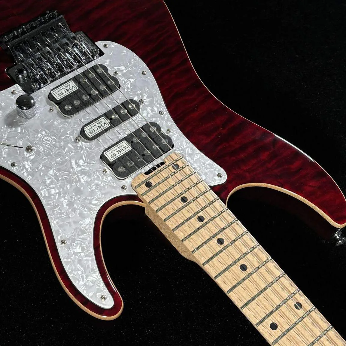 Schecter SD-2-24-AL · See-Through Red · SG-0106 · Actual instrument detail 3