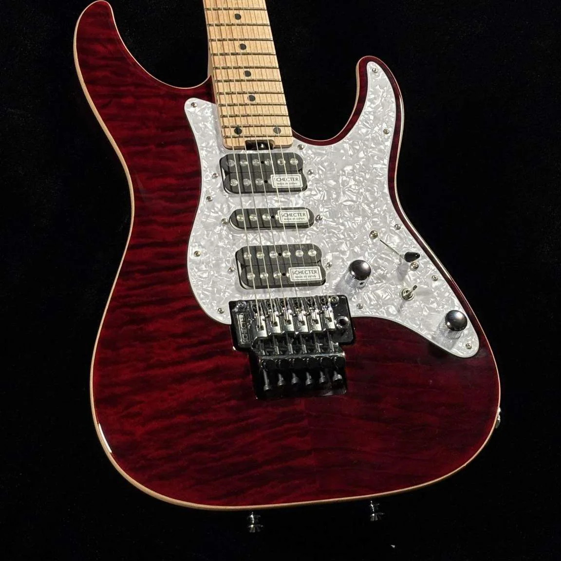Schecter SD-2-24-AL · See-Through Red · SG-0106 · Actual instrument detail 4