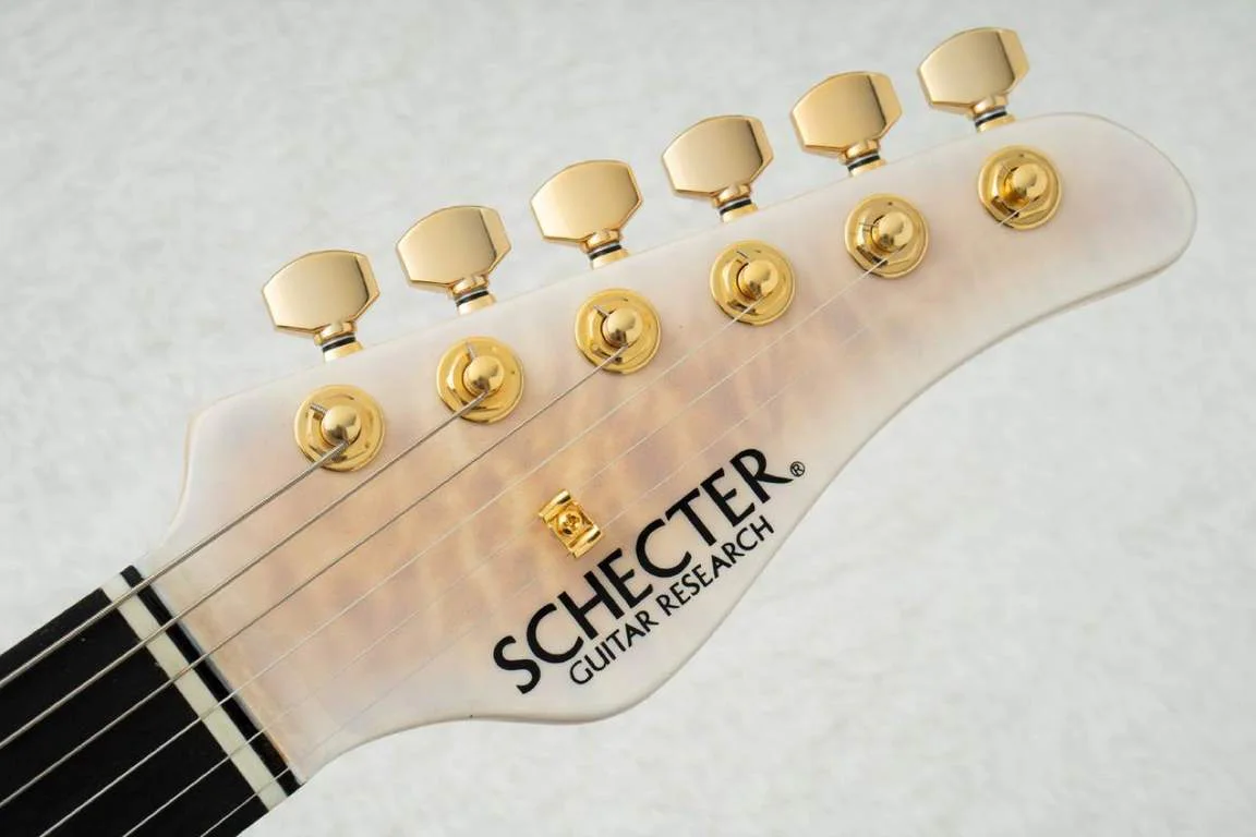 Schecter KR-24-2H-FXD · Blonde / Gold Hardware · Actual instrument, headstock front