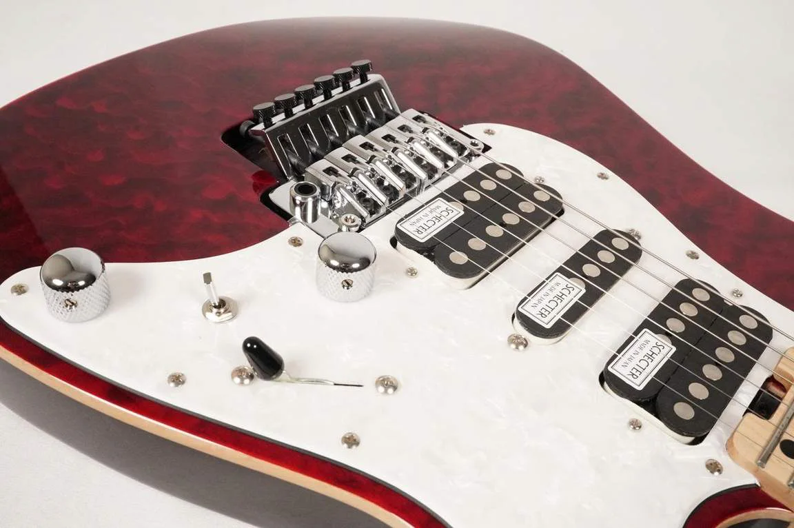 Schecter SD-2-24-AL · See-Through Red · SG-0135 · Actual instrument detail 1