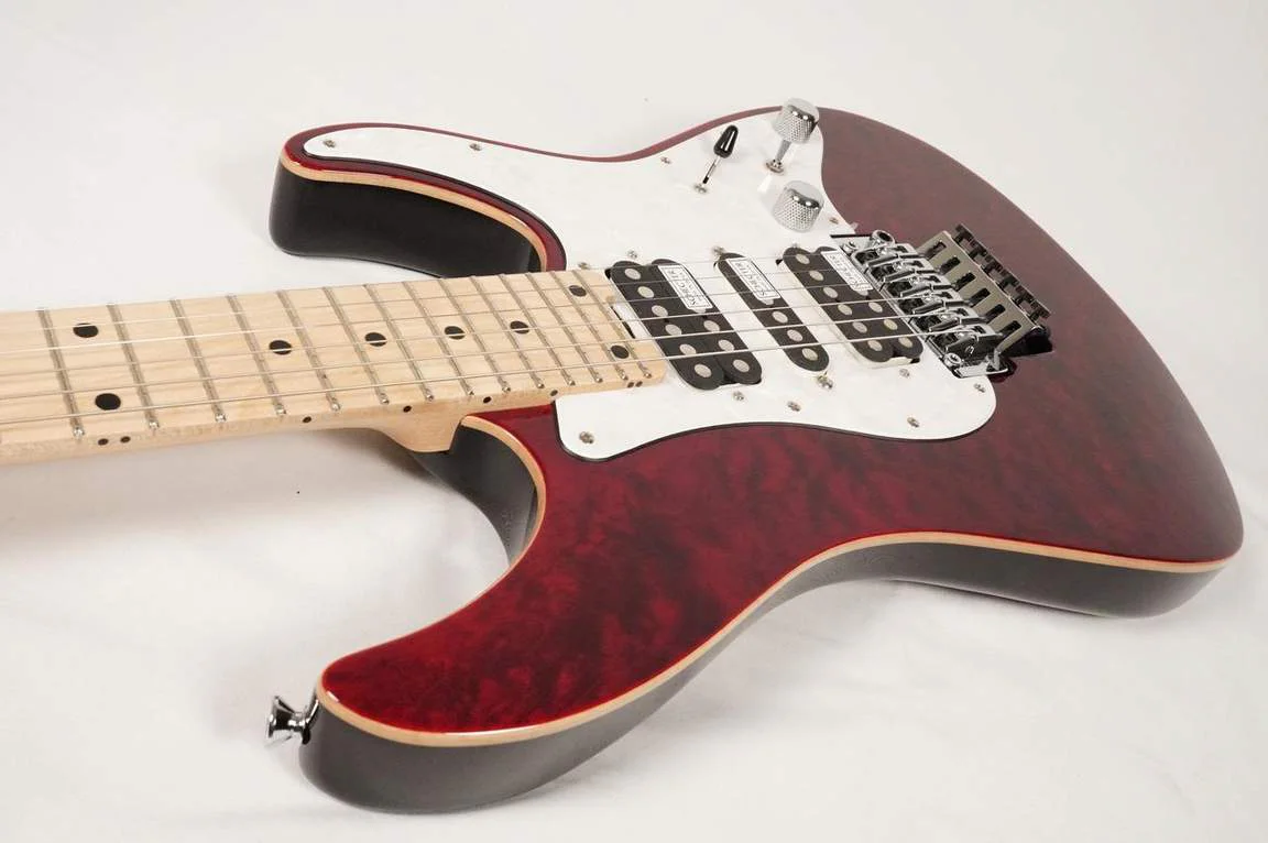 Schecter SD-2-24-AL · See-Through Red · SG-0135 · Actual instrument detail 2