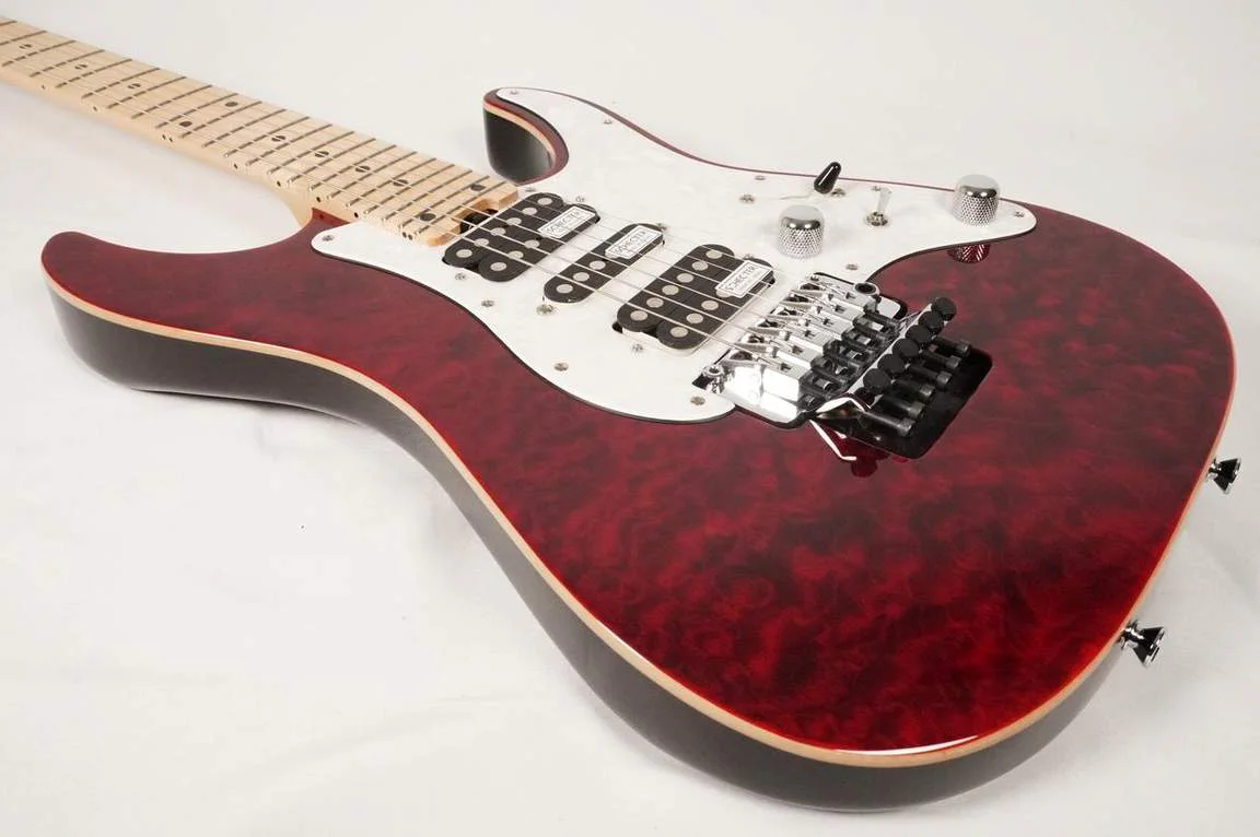 Schecter SD-2-24-AL · See-Through Red · SG-0135 · Actual instrument detail 3