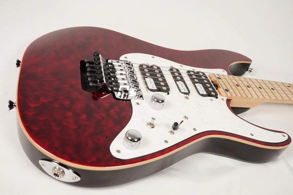 Schecter SD-2-24-AL · See-Through Red · SG-0135 · Actual instrument detail 4