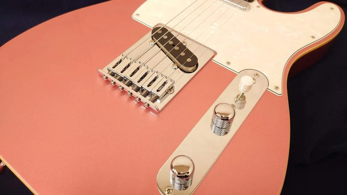 Schecter PS-PT-N/RPM/R · Rose Pink Metallic · Actual instrument detail 2