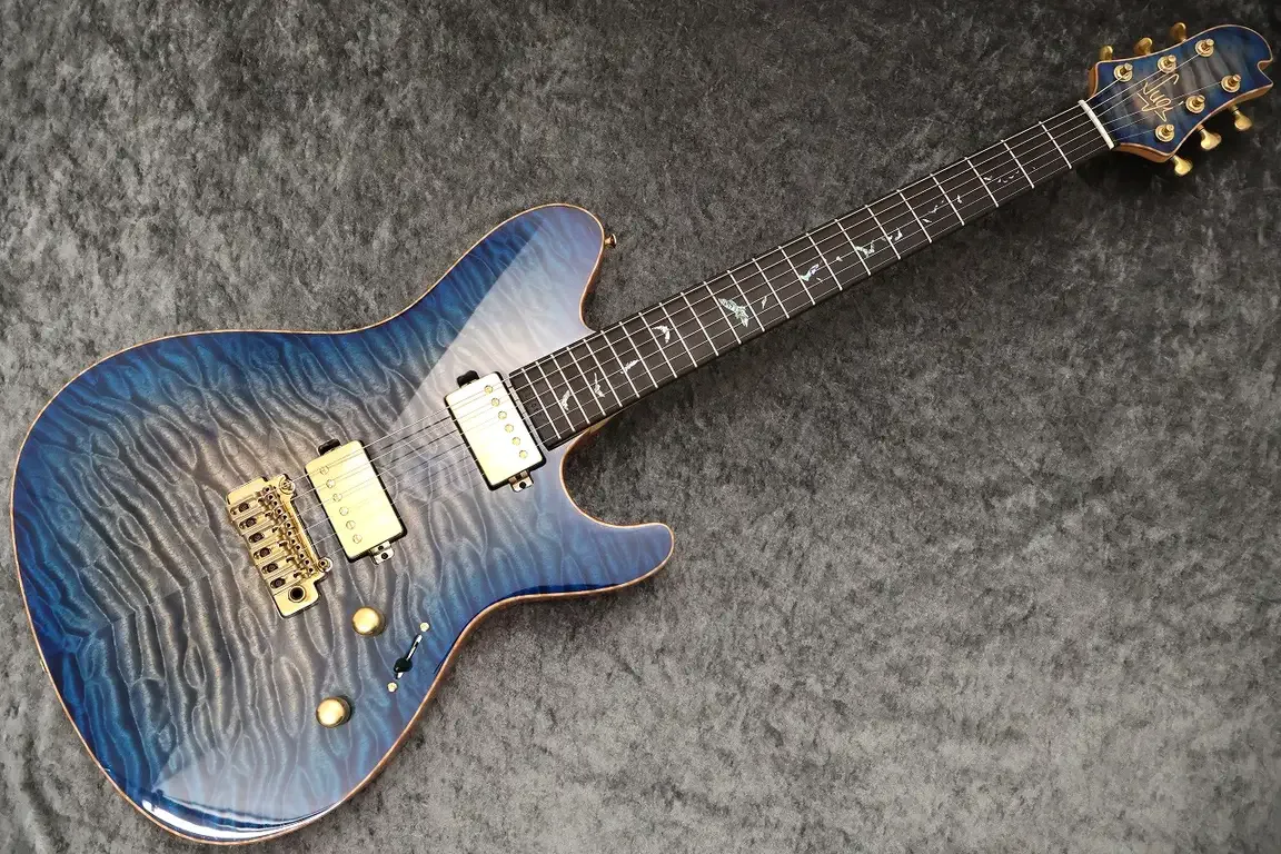 Sugi Custom Order DS496E 6A Quilt Maple/HM/F-Maho · Dark See Through Blue