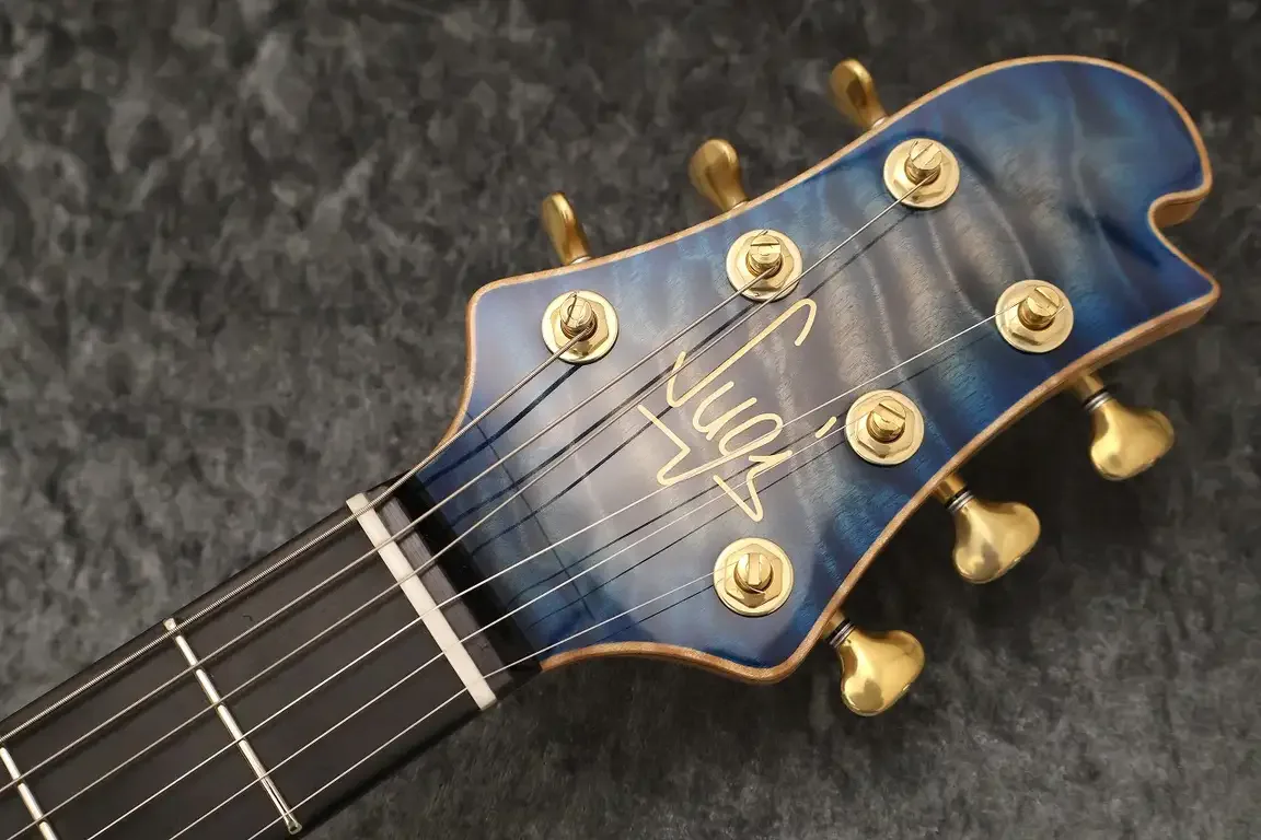 Sugi Custom Order DS496E 6A Quilt Maple/HM/F-Maho · Dark See Through Blue · Instrument photo 8