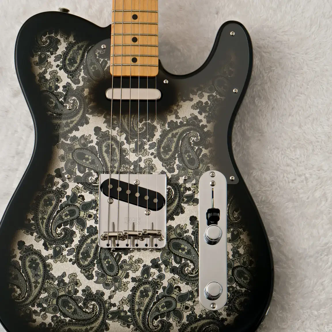 Fender Made in Japan Limited Telecaster · Black Paisley · Actual body and surface